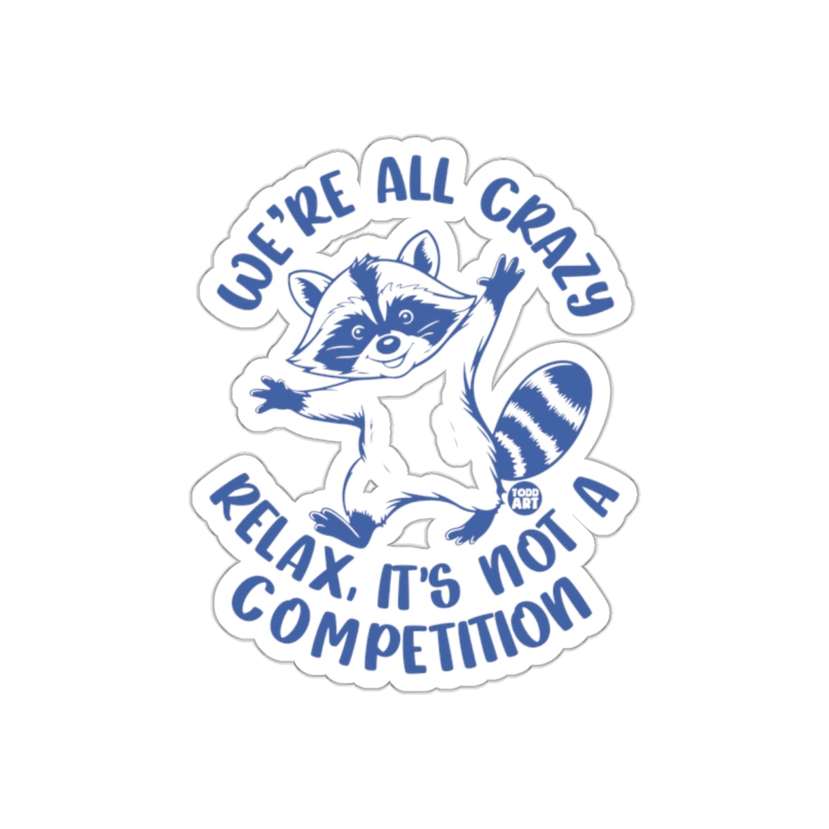 Crazy Raccoon Cartoon Animal Graphic Design sticker