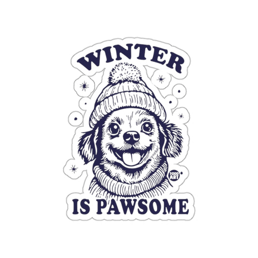 Winter is Pawsome Dog Sticker Cute Winter Design