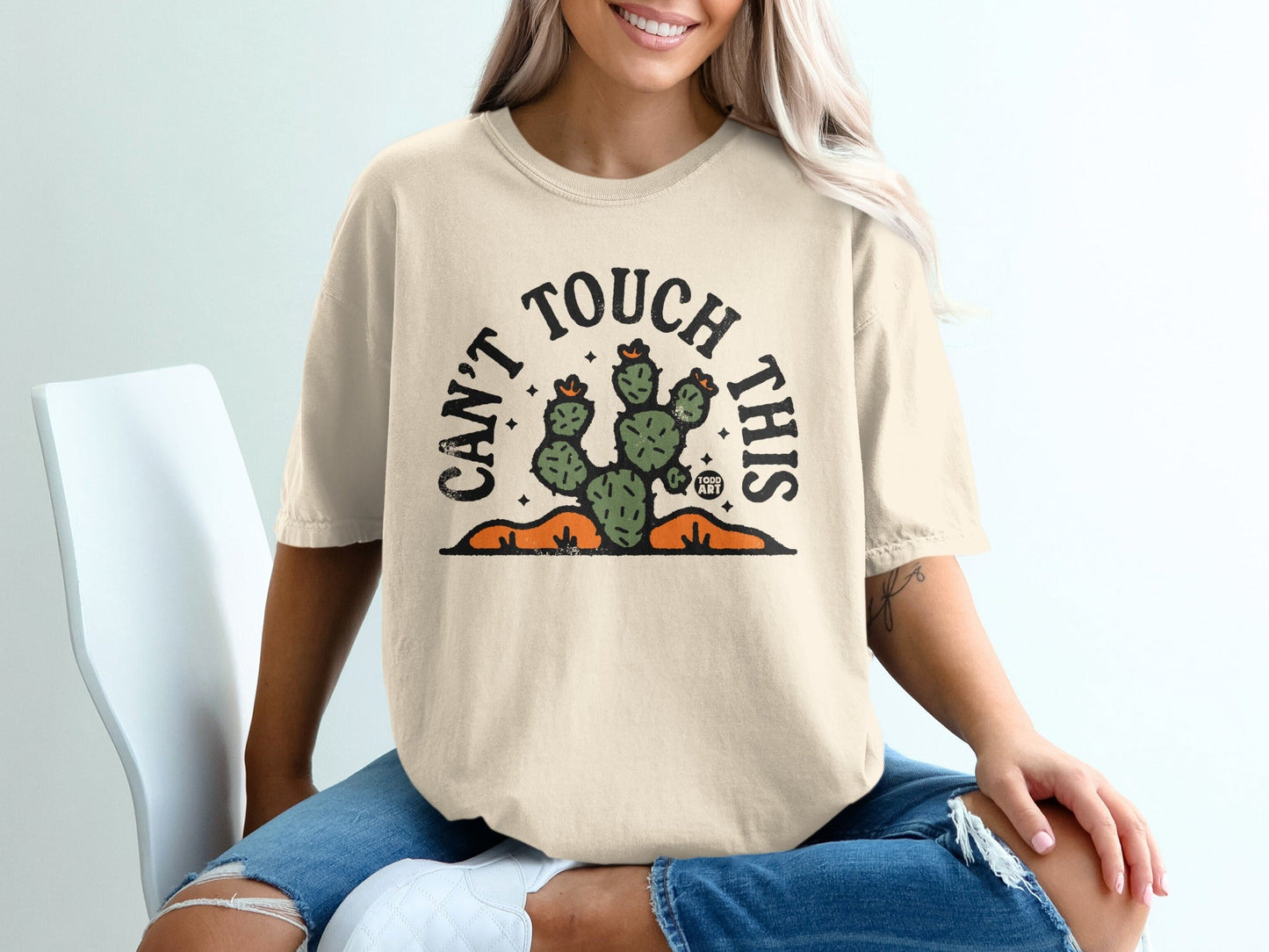 Can't Touch This Graphic Cactus Design Shirt
