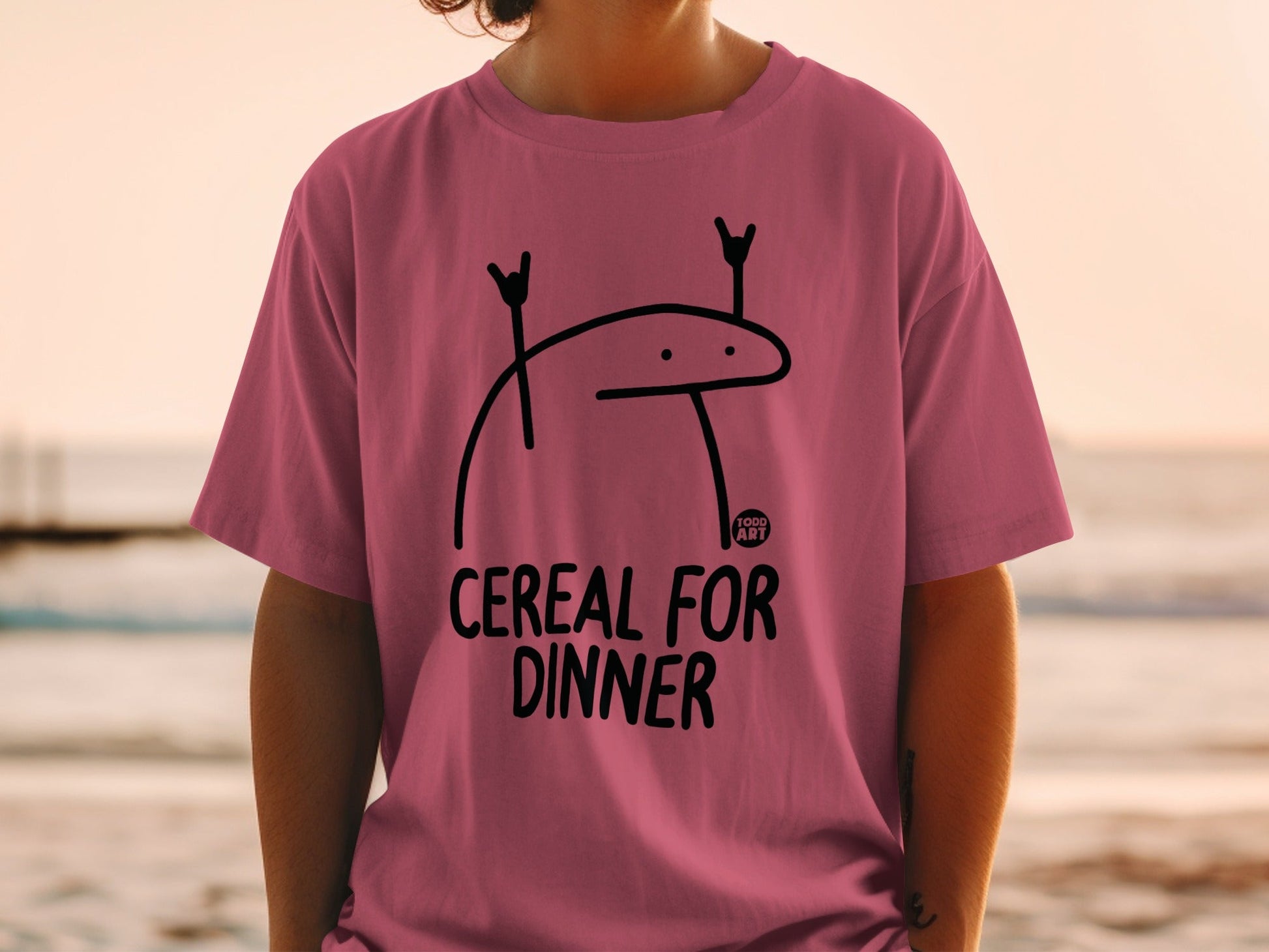 Cereal for Dinner Graphic Tee Fun Statement Shirt
