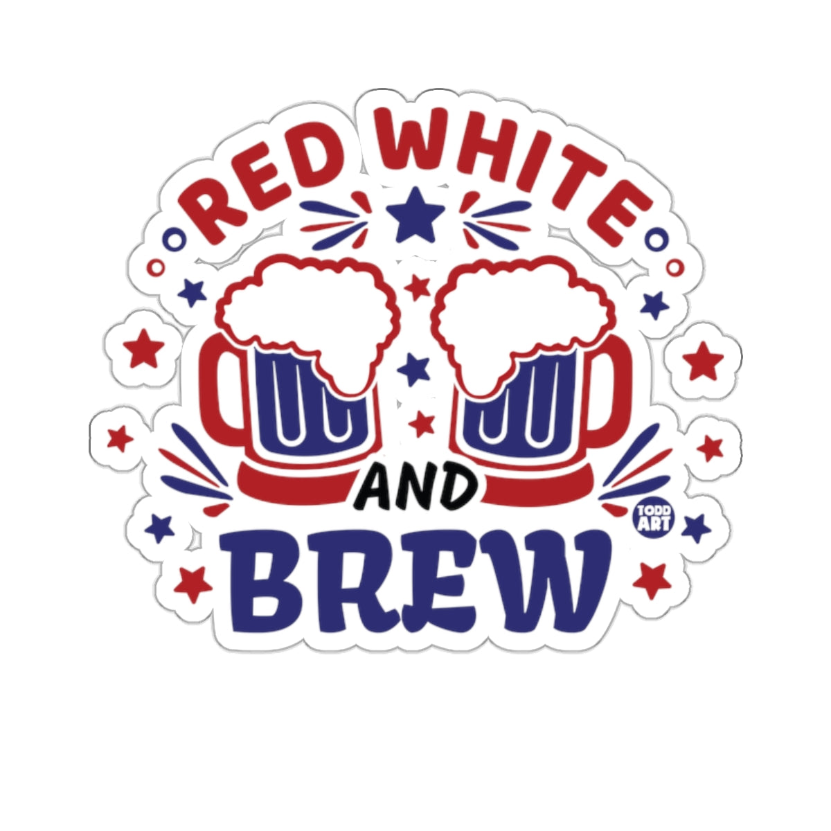 Red White and Brew Stars and Beers Graphic Product