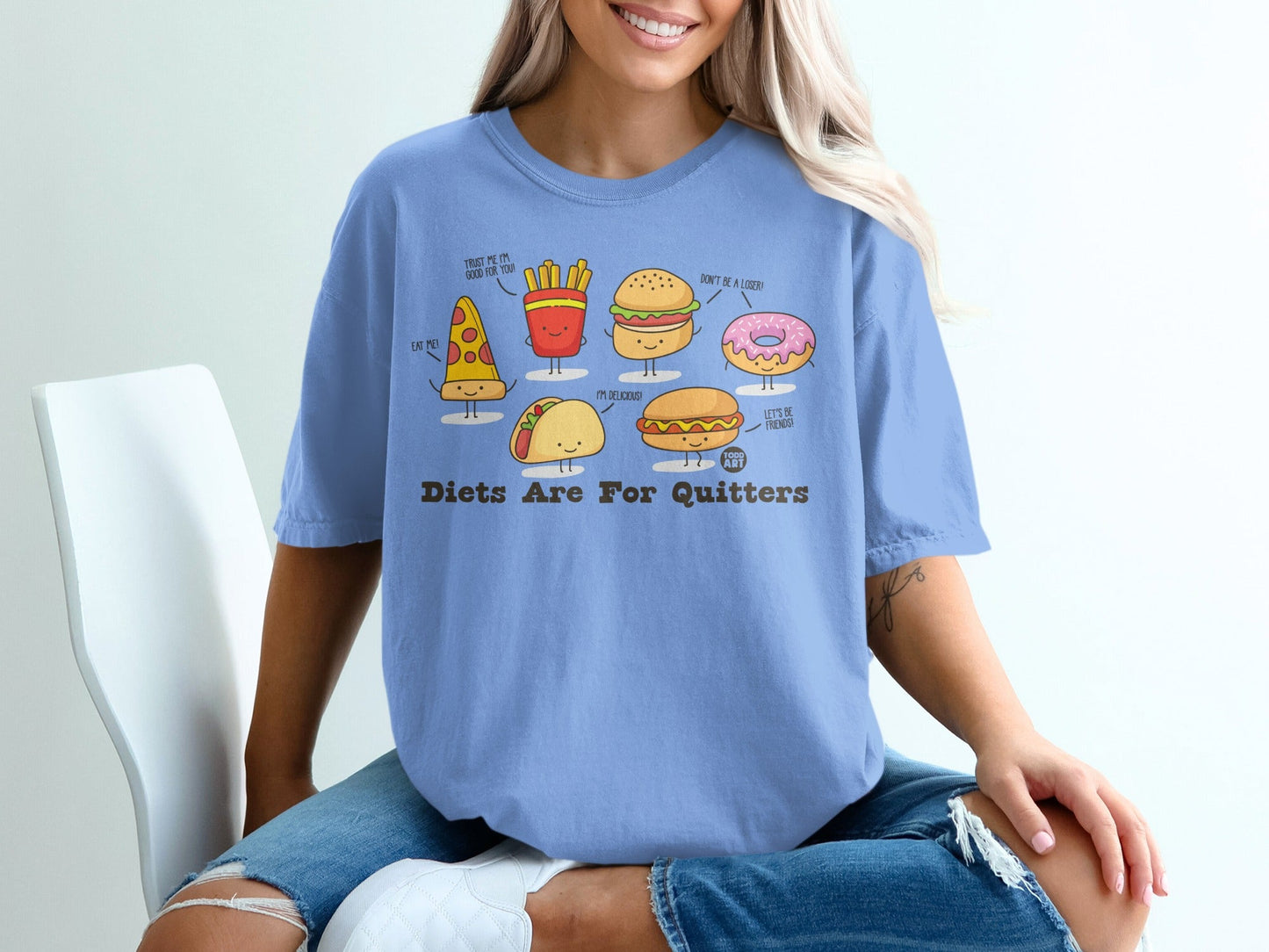 Diets Are For Quitters Funny Food Graphic T-Shirt