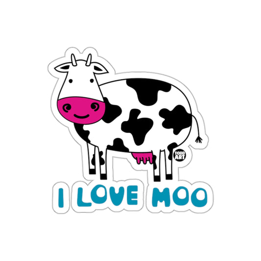 I Love Moo Fun Cow Design Sticker for All Ages