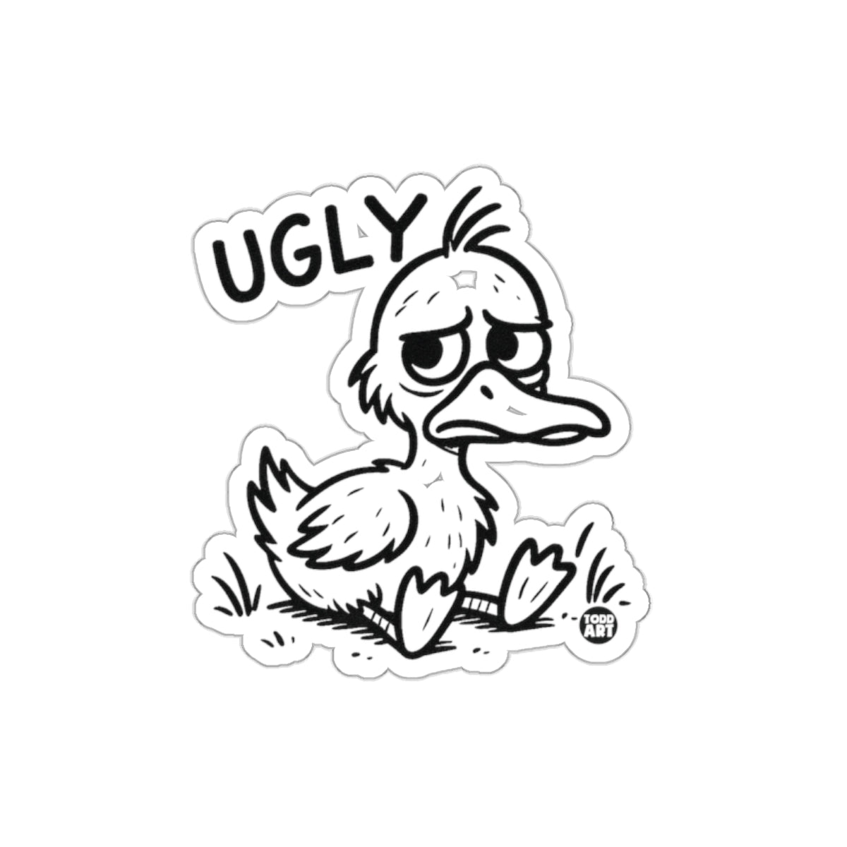 Funny Ugly Duckling Cartoon Decal for Unique Style