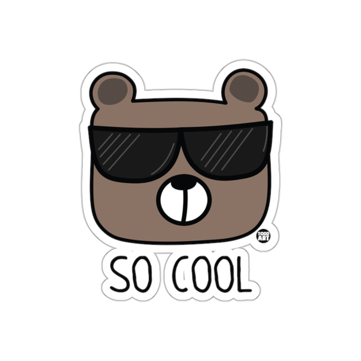 Adorable Bear with Sunglasses So Cool Sticker