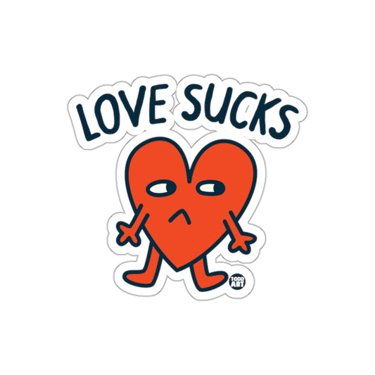 Love Sucks Sad Heart Character Sticker Design