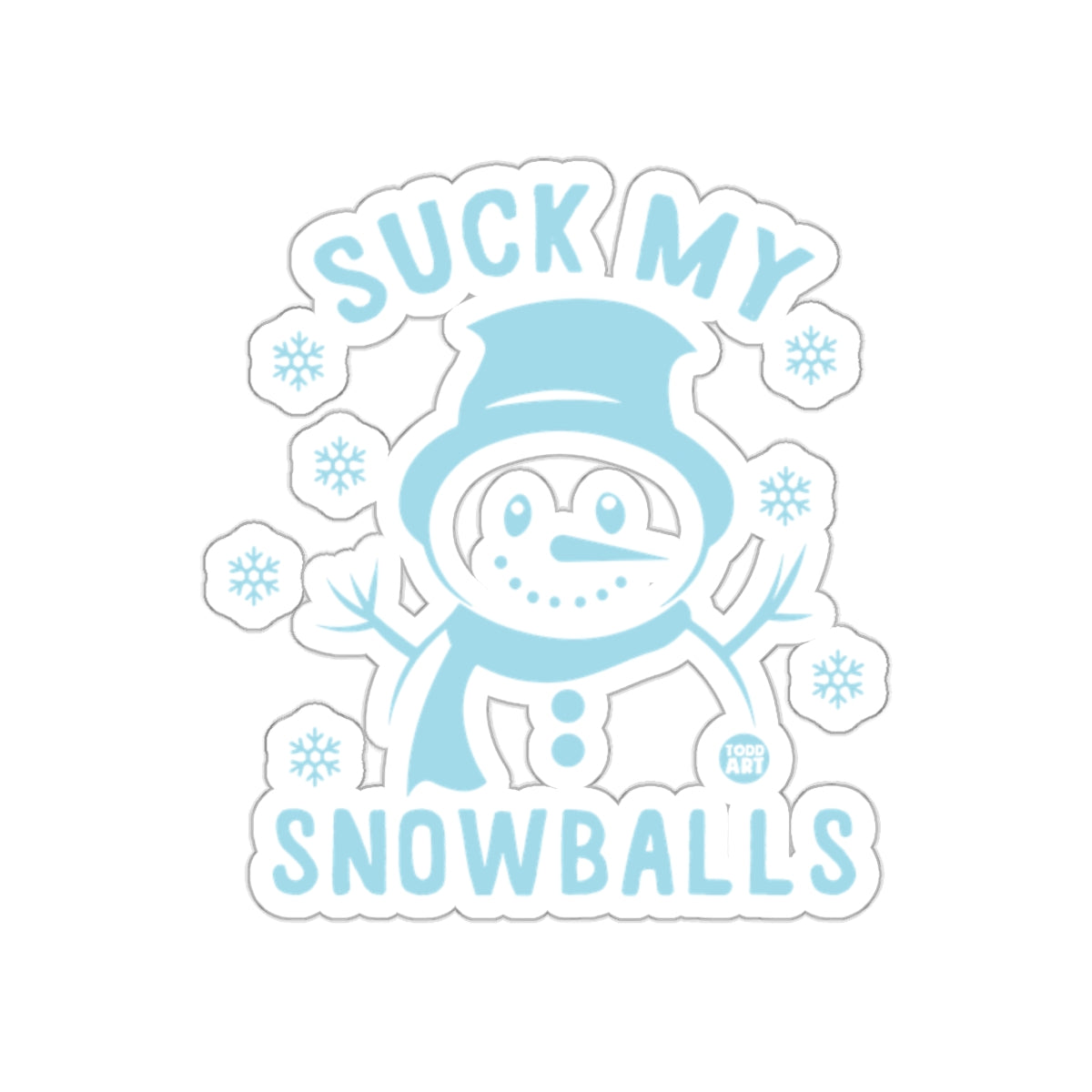 Suck My Snowballs Frosty Fun Snowman Design Sticker