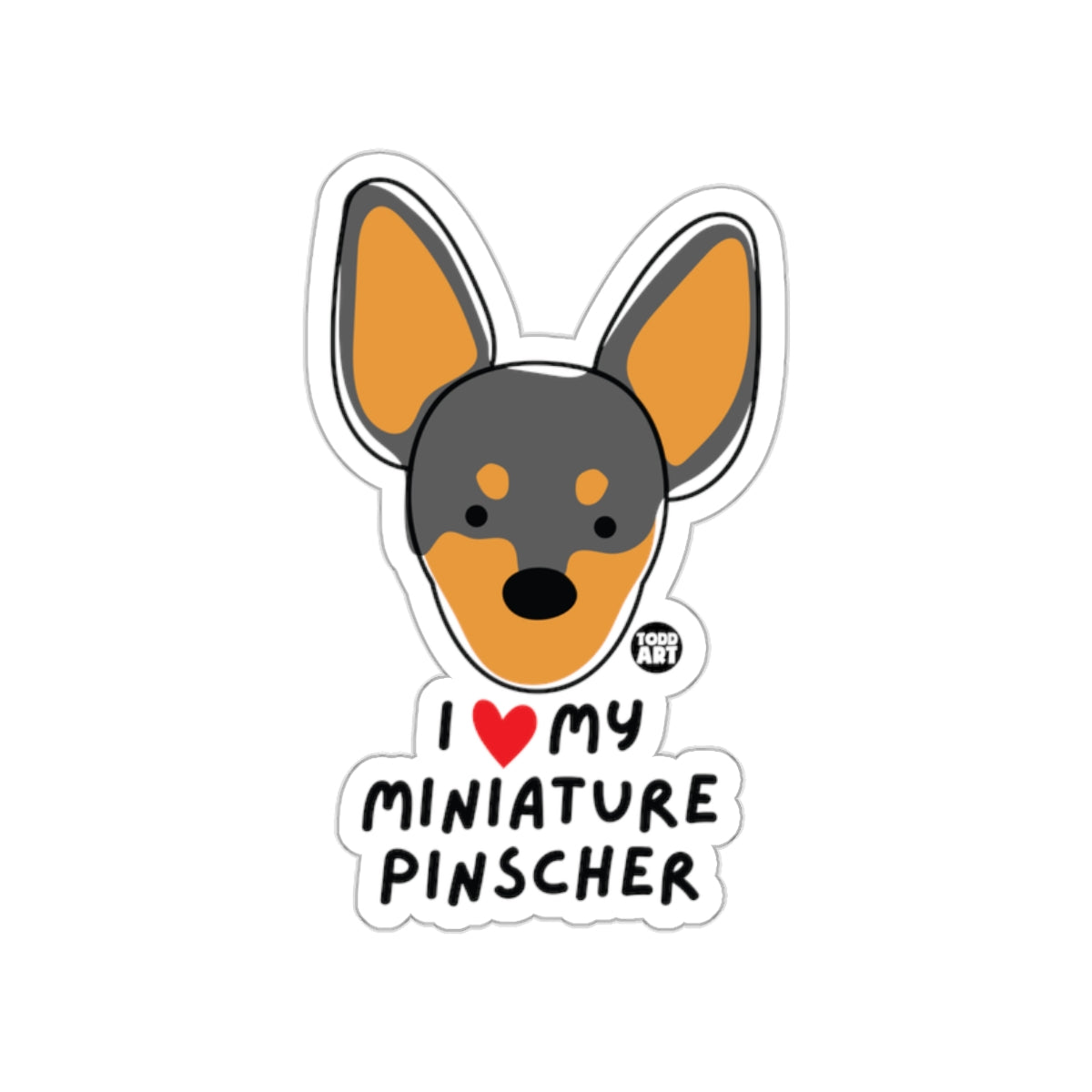 I Love My Miniature Pinscher Cute Dog Sticker Product