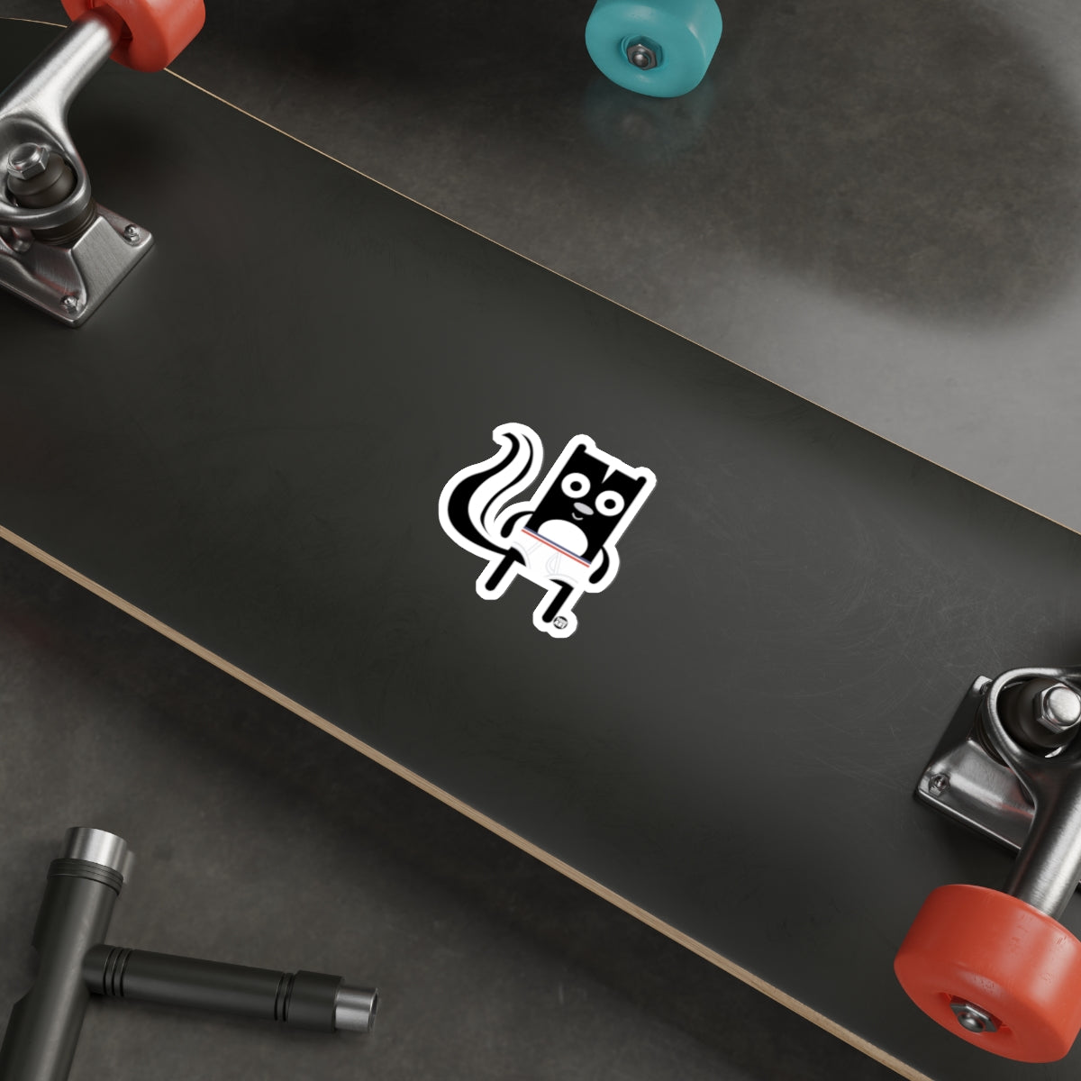 Black Cat Cartoon Sticker for Skateboards and Laptops