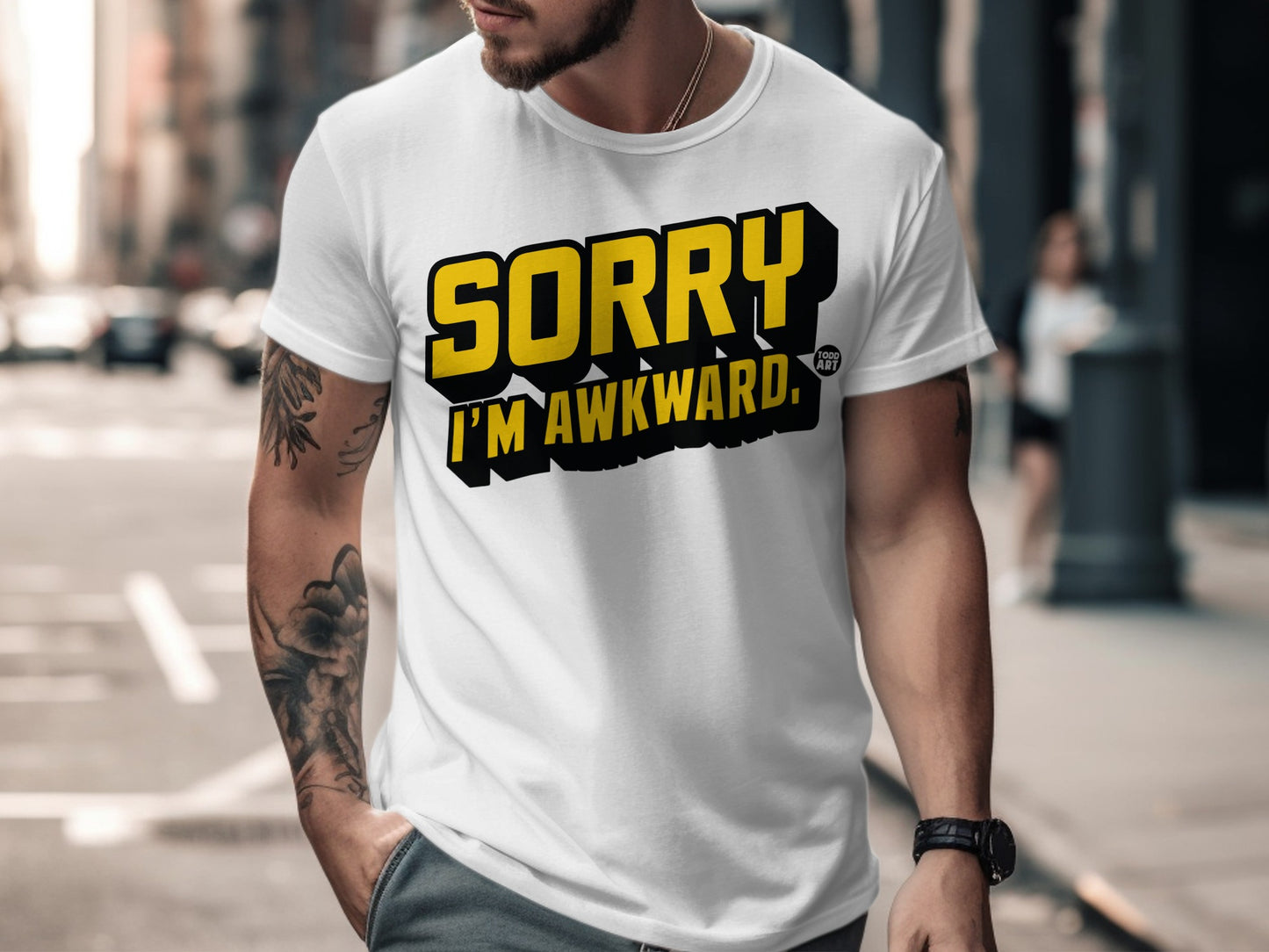 Sorry I'm Awkward Funny Graphic Tee Shirt