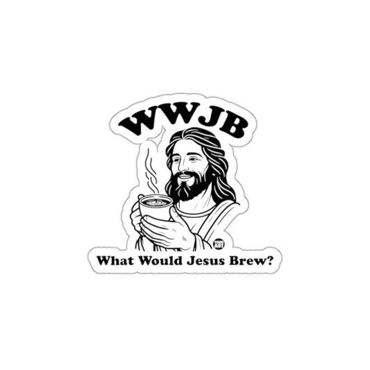 WWJB What Would Jesus Brew Sticker for Fun Decor