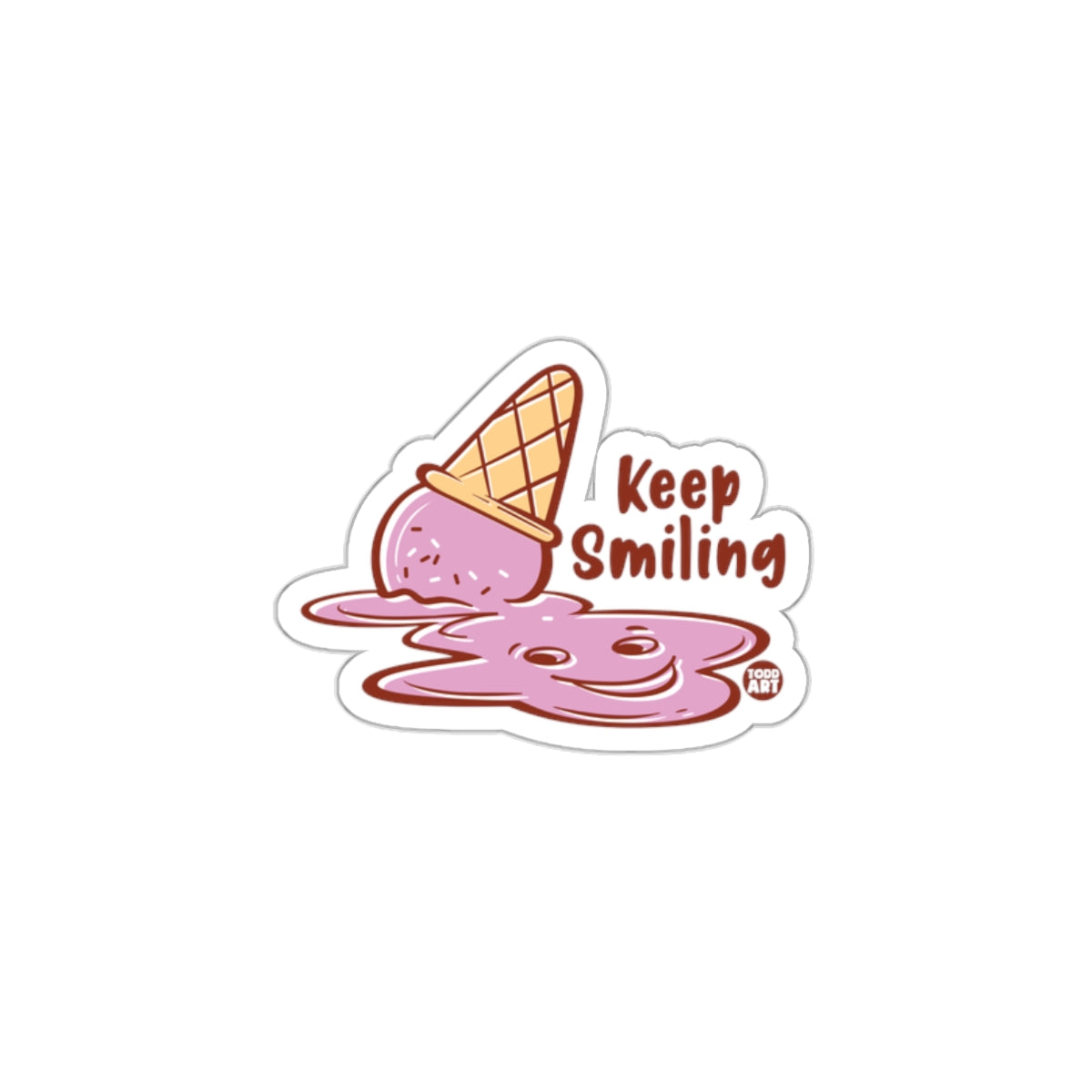 Keep Smiling Ice Cream Sticker Fun Design