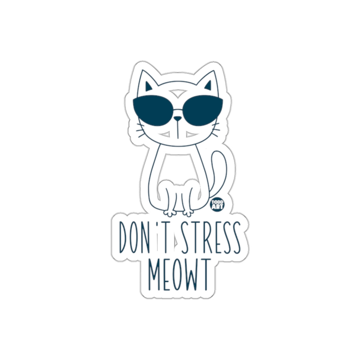 Don't Stress Meowt Cool Cat with Sunglasses Stickers