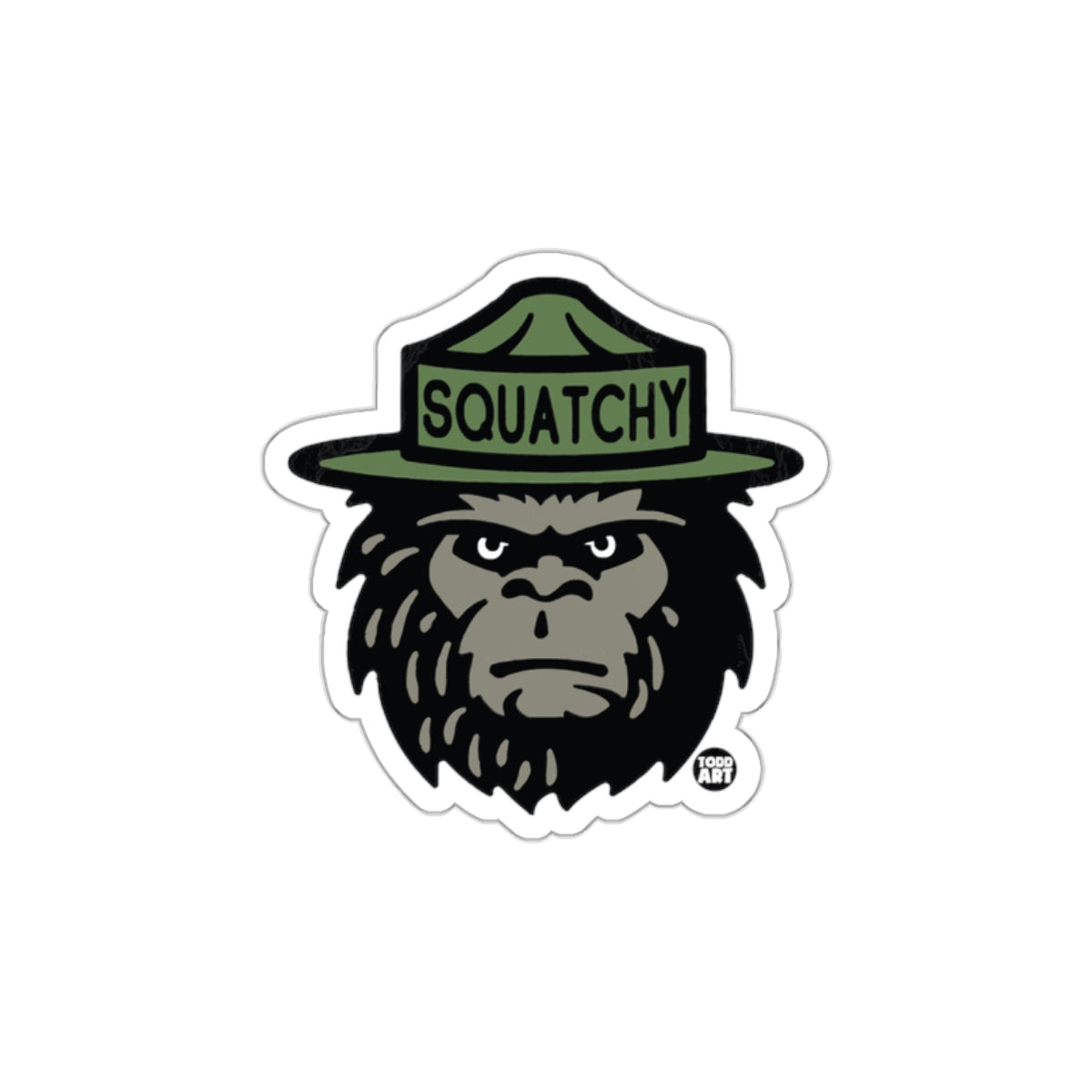 Squatchy Sticker Ranger Hat Bigfoot Vinyl Decal