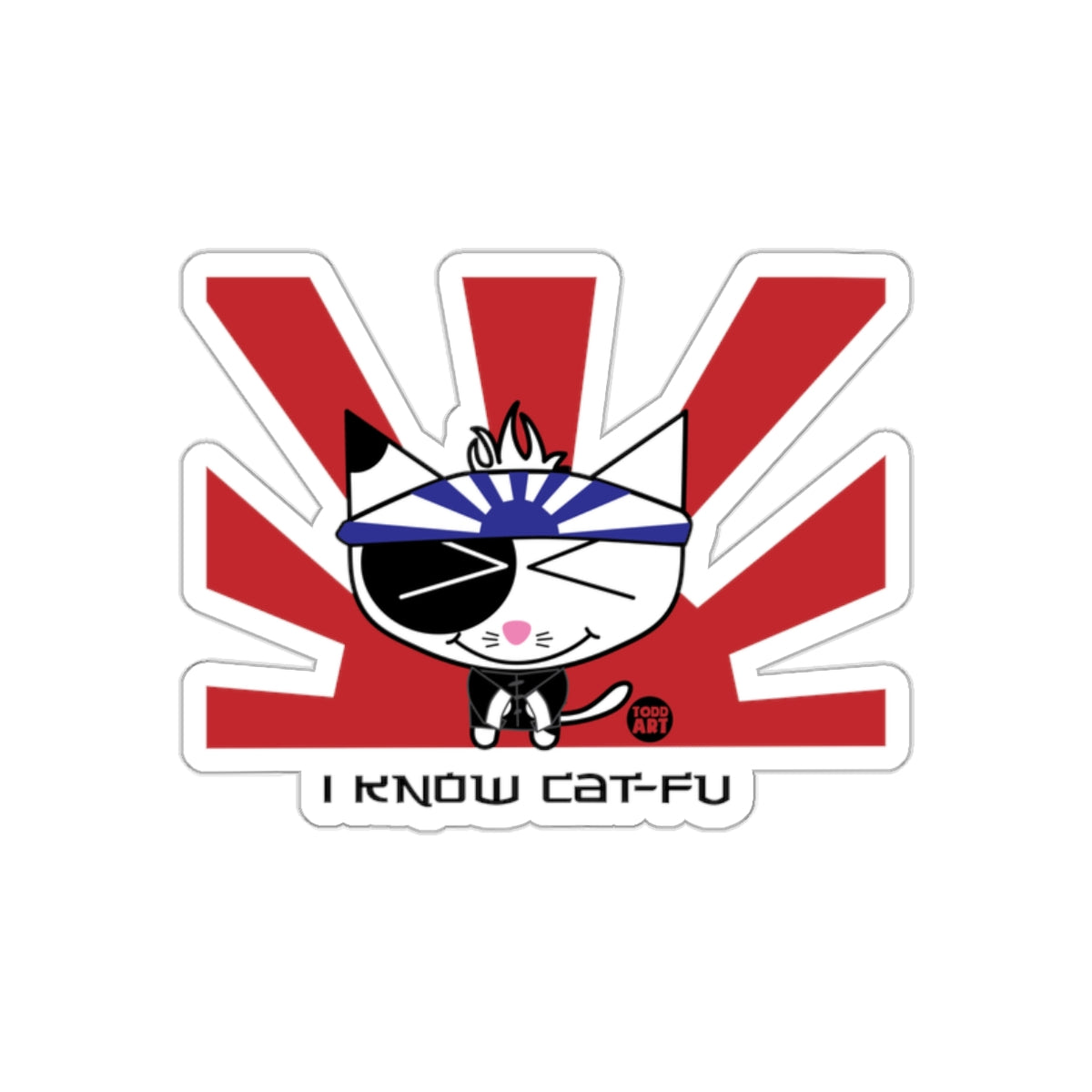 I Know Cat-Fu Cartoon Cat Decor Sticker Funny Design