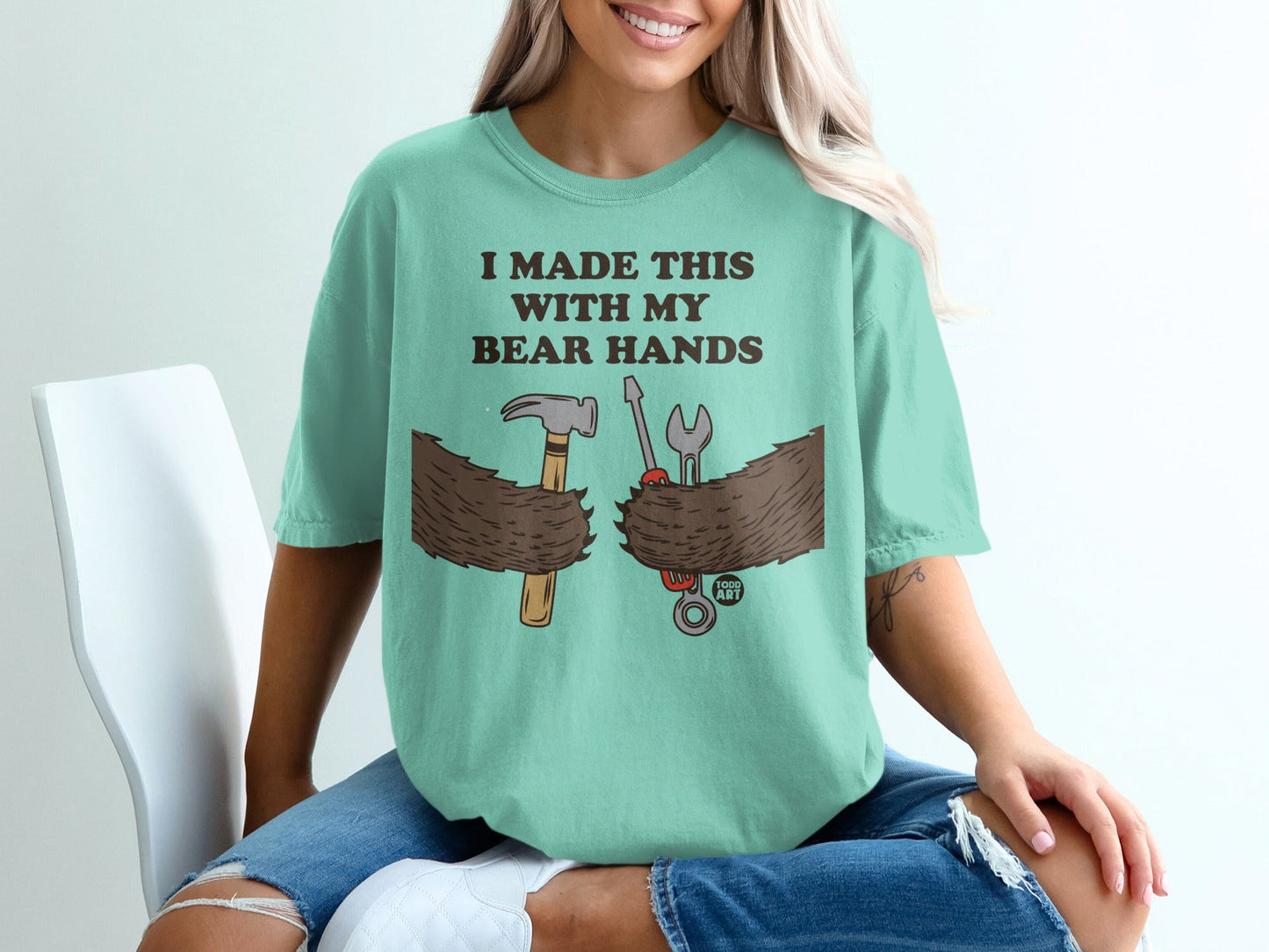 I Made This With My Bear Hands Graphic Tee Shirt