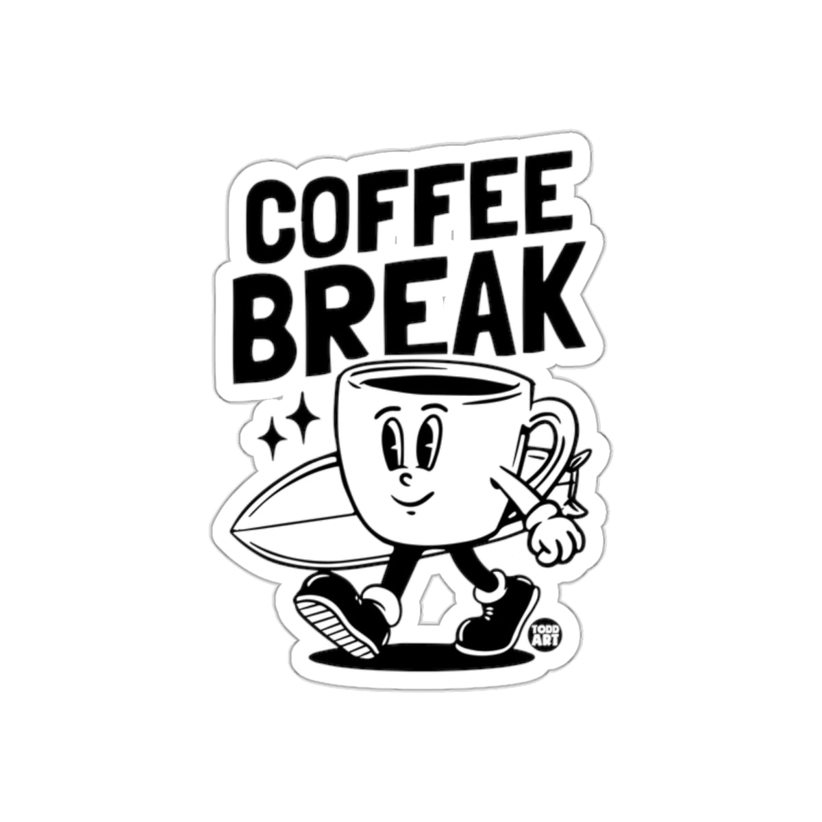 Charming Coffee Break Sticker for Daily Use