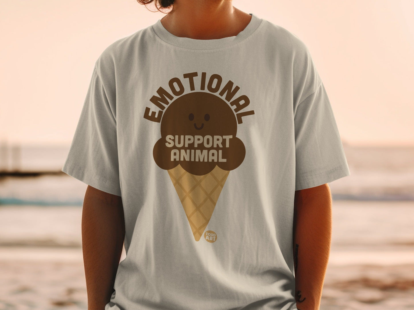 Emotional Support Animal Ice Cream Graphic T-shirt