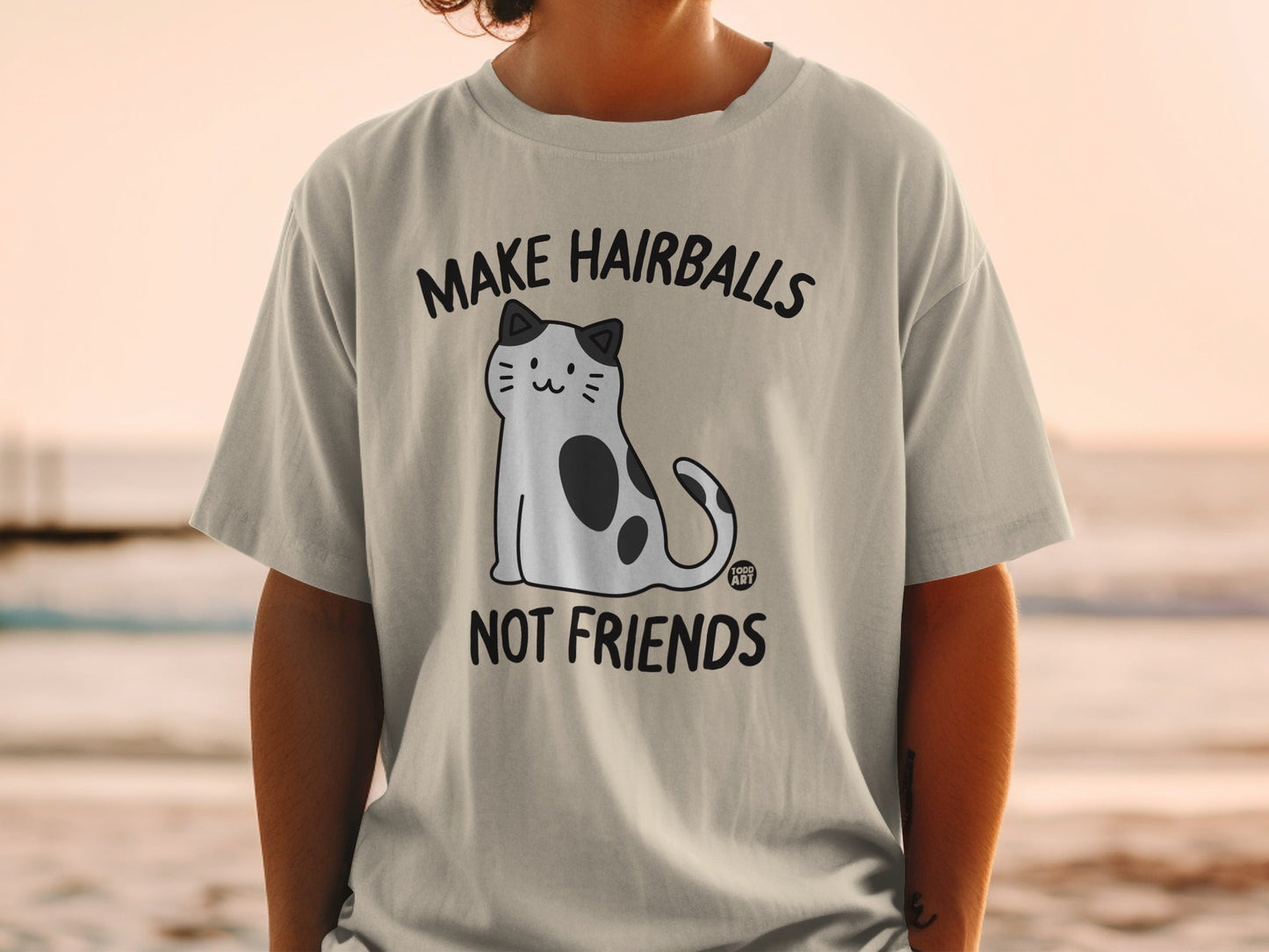 Make Hairballs Not Friends Cat Graphic T-Shirt