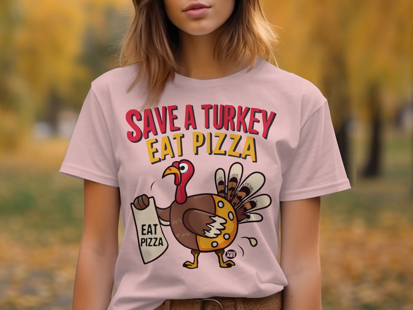Save A Turkey Eat Pizza Funny Thanksgiving Shirt