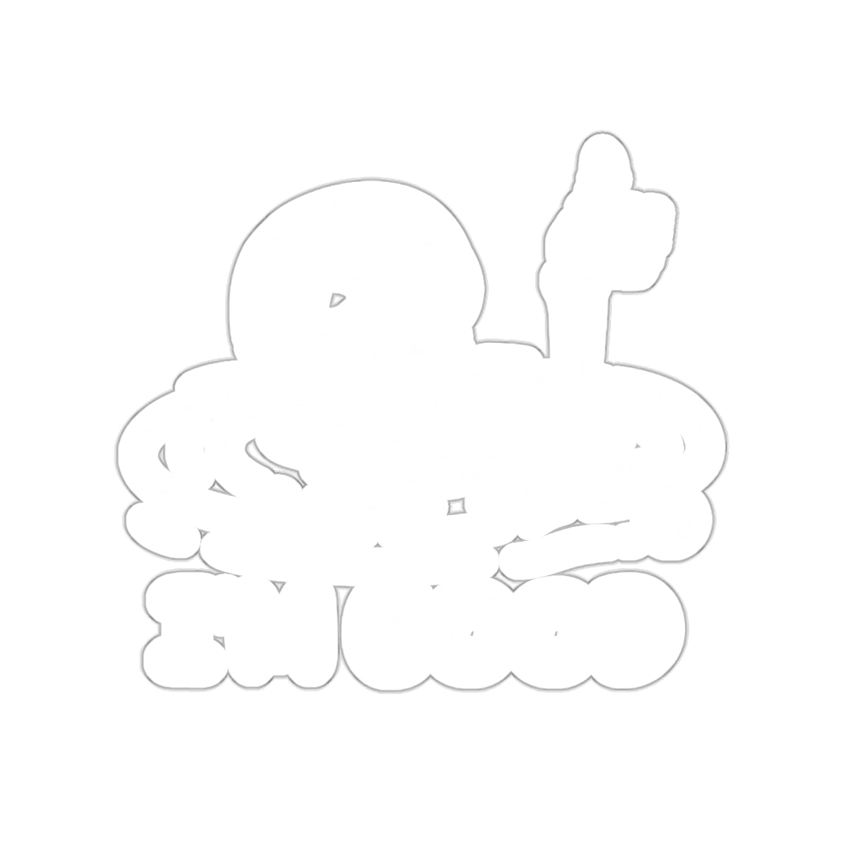 Funny Skull in Water I am Good Thumbs Up Cartoon Stickers