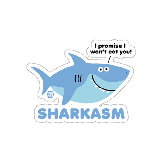 Funny Shark With Sharkasm Wordplay Cartoon Graphic Stickers