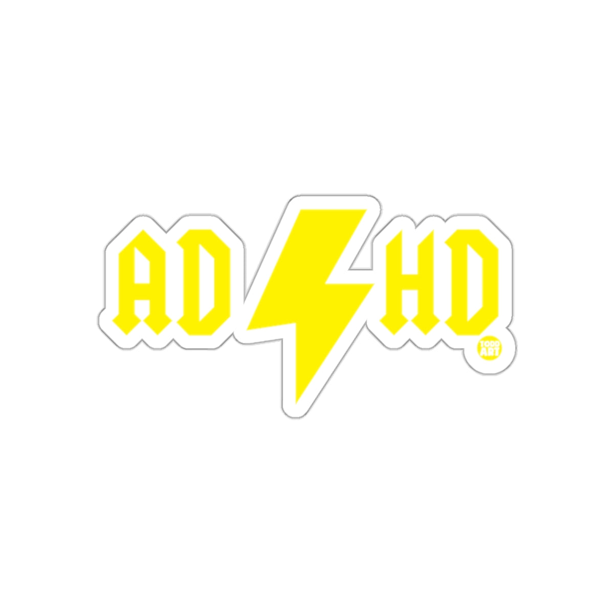AD HD Yellow Lightning Bolt Design Sticker