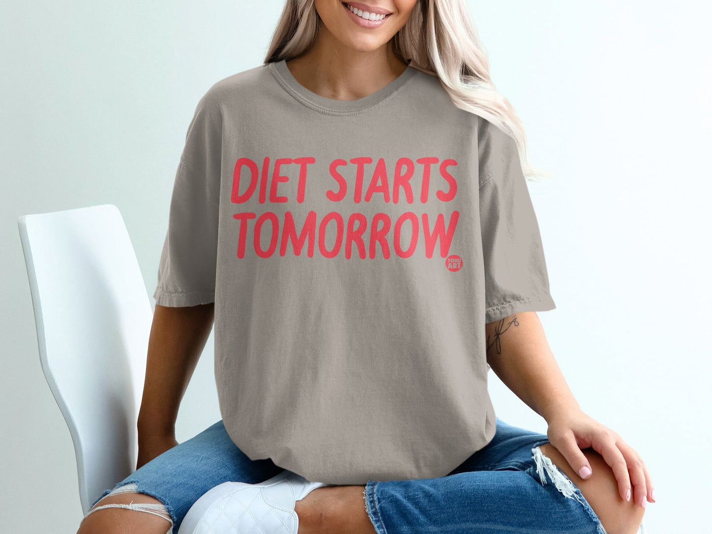 Funny Diet Starts Tomorrow Oversized T Shirt Casual Top