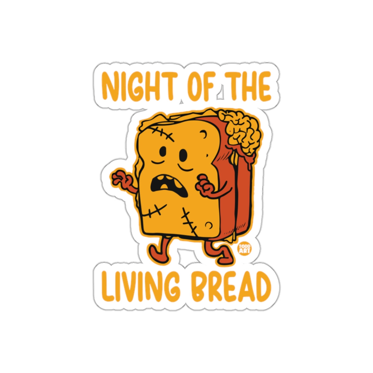 Night of the Living Bread Funny Illustration Sticker