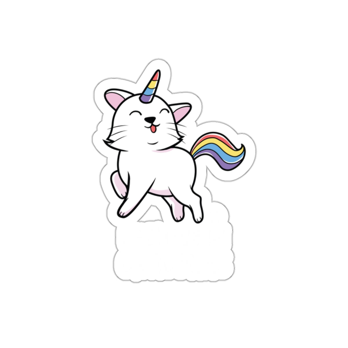 I Believe In Caticorns White Cat Unicorn Design Stickers