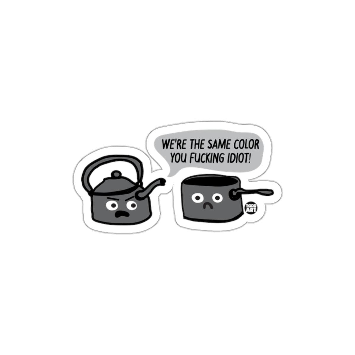 Same Color Funny Cartoon Sticker for Humor Lovers