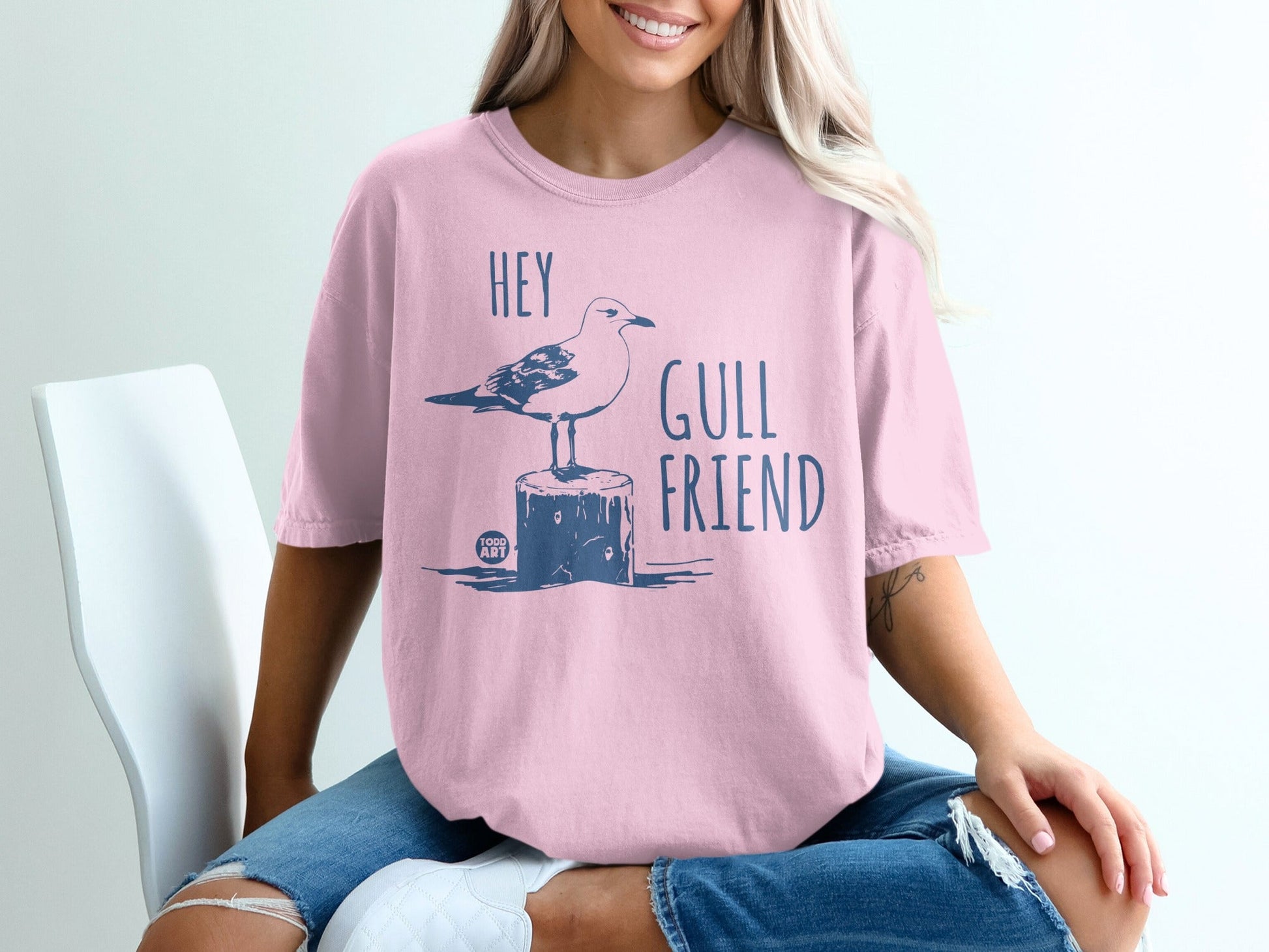 Hey Gull Friend Seagull Graphic T-shirt