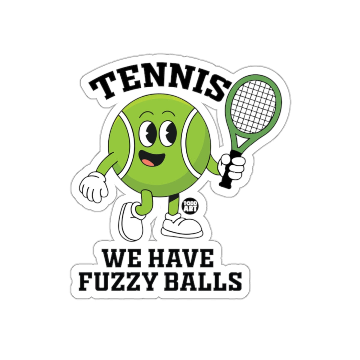 Retro Tennis We Have Fuzzy Balls Graphic Design Stickers