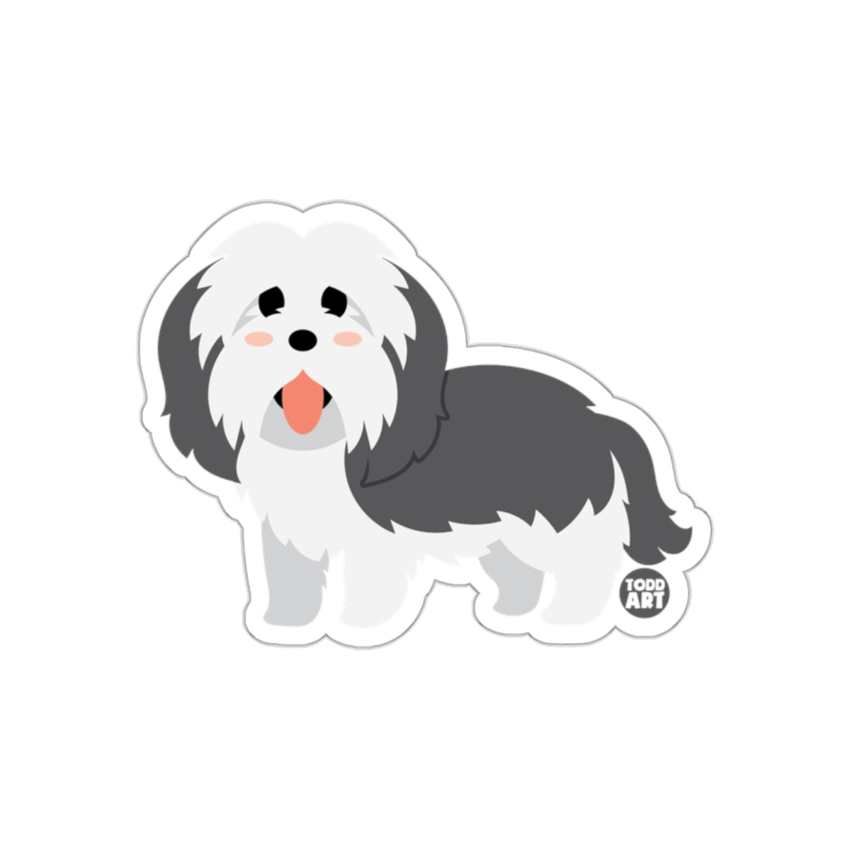 Adorable Fluffy Cartoon Dog Sticker for All Ages