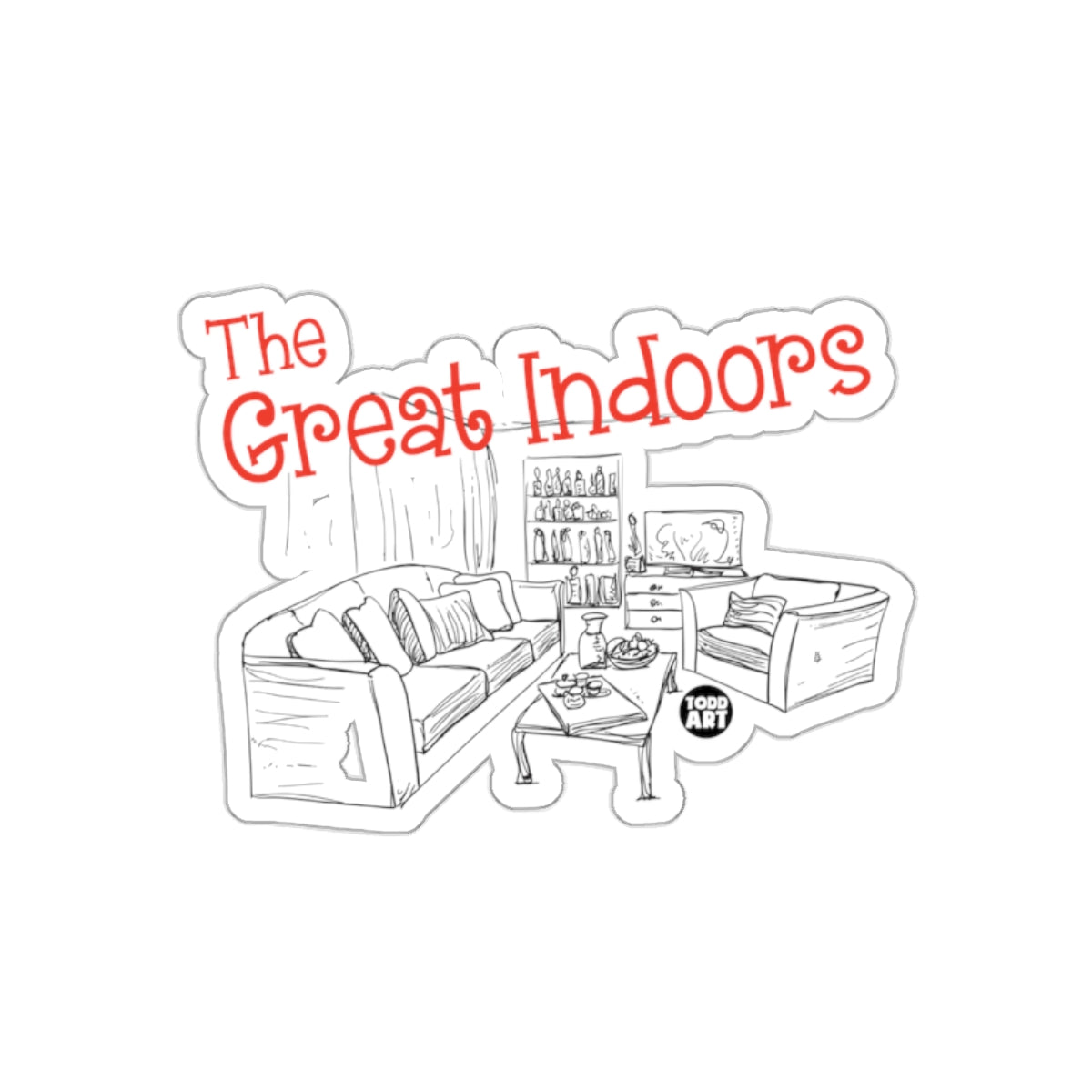 The Great Indoors Living Room Illustration Sticker