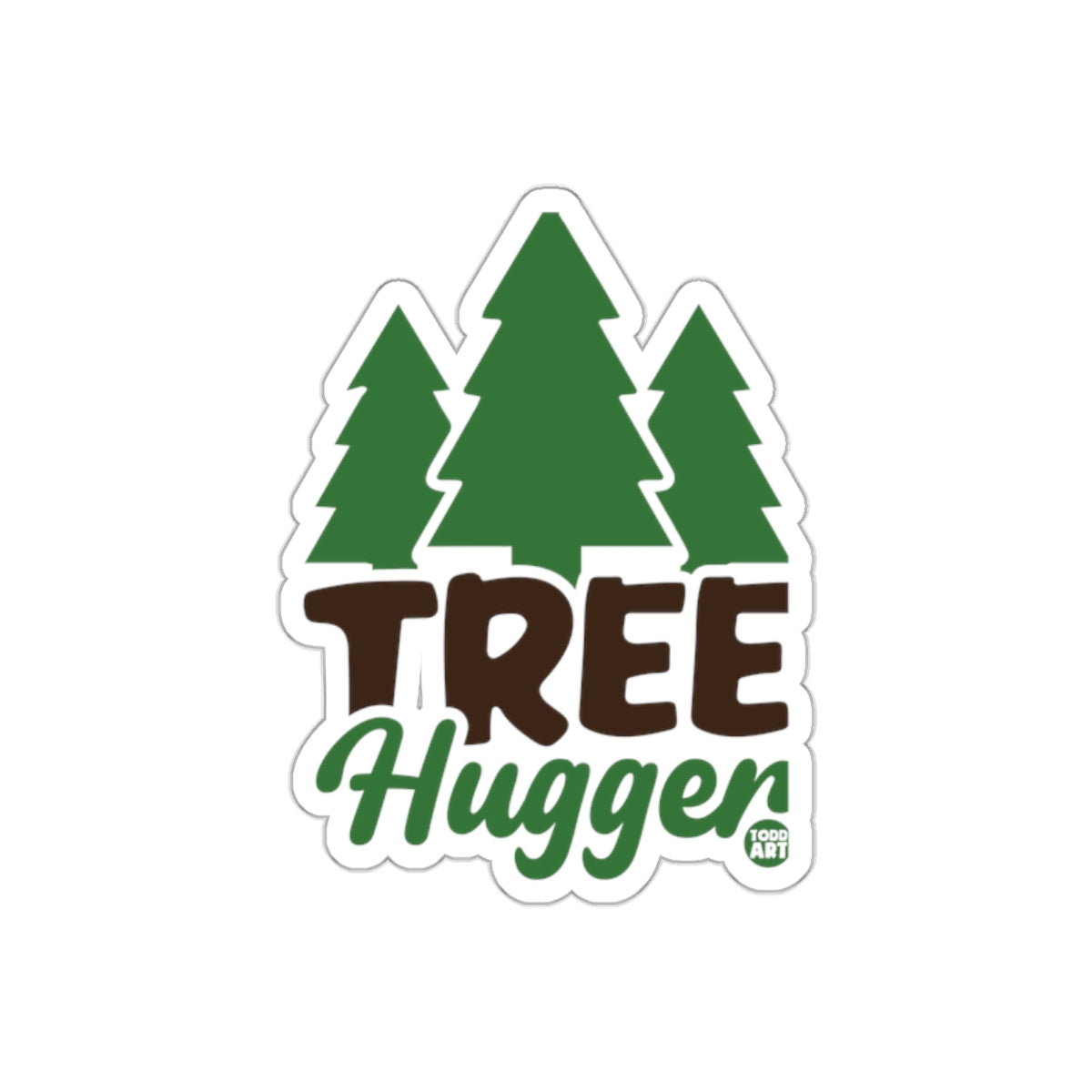Tree Hugger With Todd Art Logo Evergreen Forest Stickers