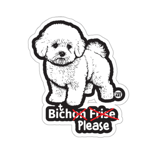Cute Bichon Frise Please Sticker for Dog Lovers