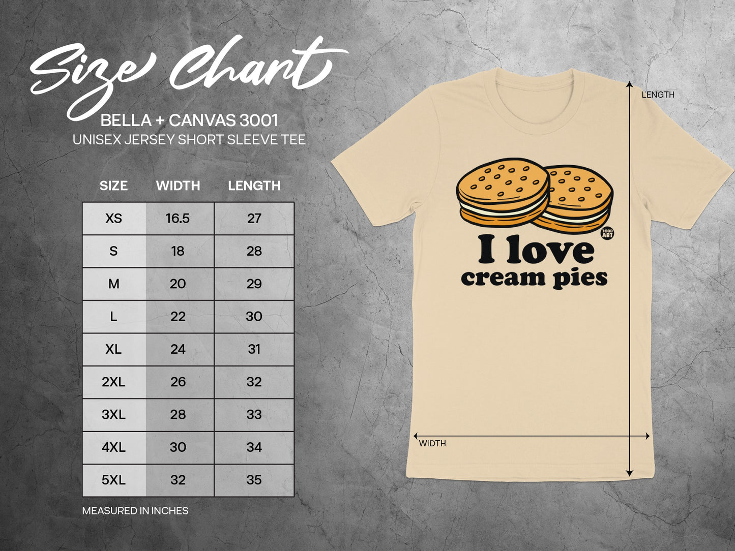 I Love Cream Pies Graphic Unisex Jersey Short Sleeve Tee