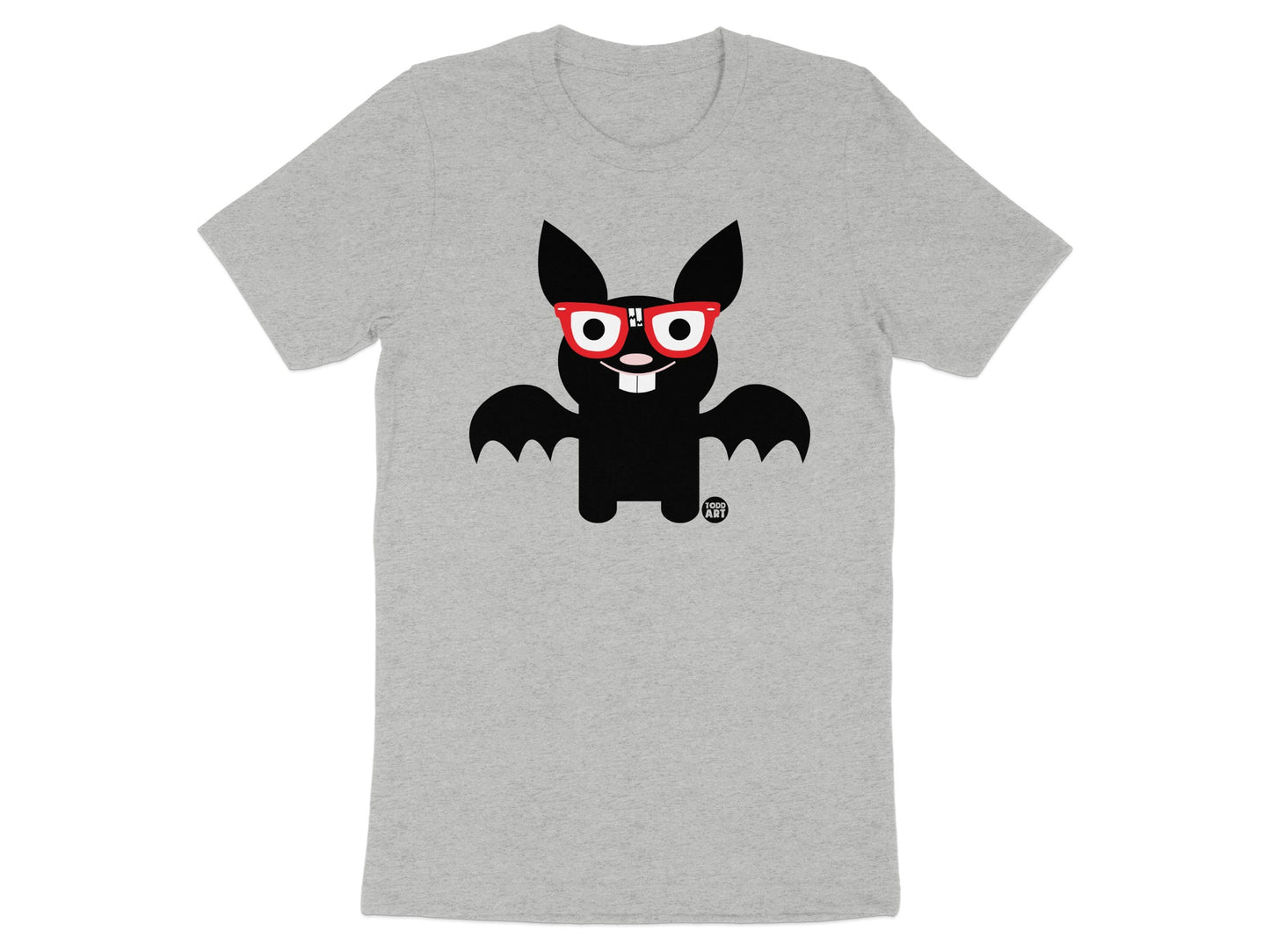 Fun Bat With Glasses Graphic T-shirt For Adults