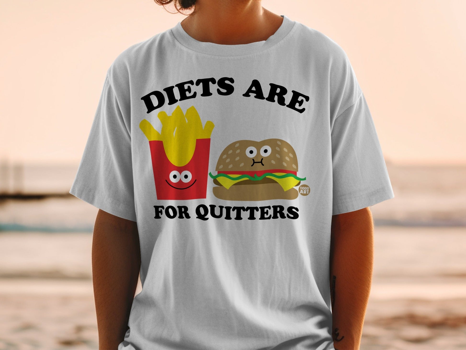 Diets Are For Quitters Funny T-Shirt Message Design