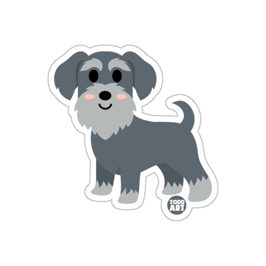 Cute Cartoon Schnauzer Dog Sticker for Kids Dogs