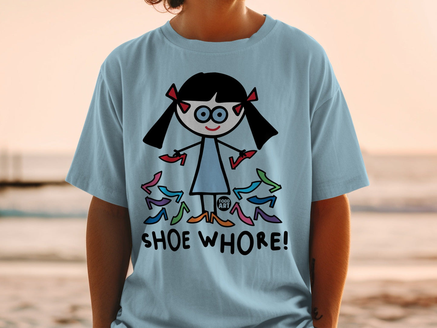 Cartoon Girl Shoe Whore Graphic T-shirt Product