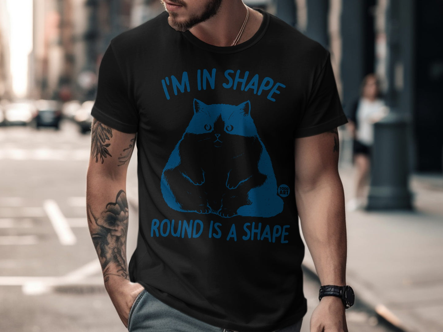 I'm In Shape Round Is A Shape Funny Cat T-shirt