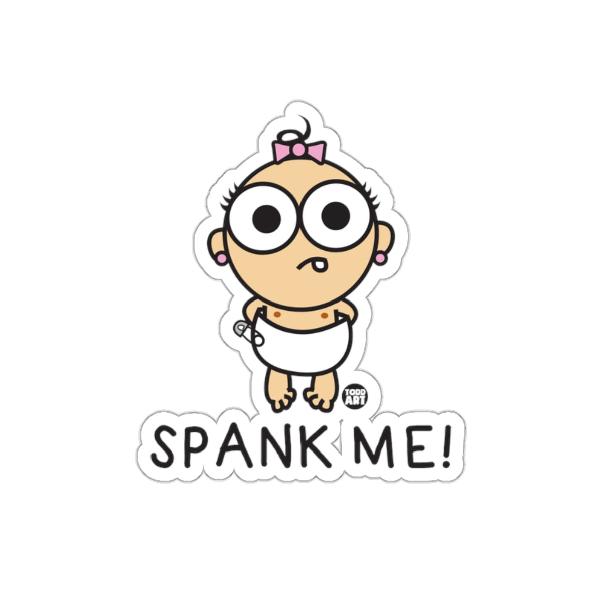 Cute Cartoon Baby Spank Me Todd Art Sticker