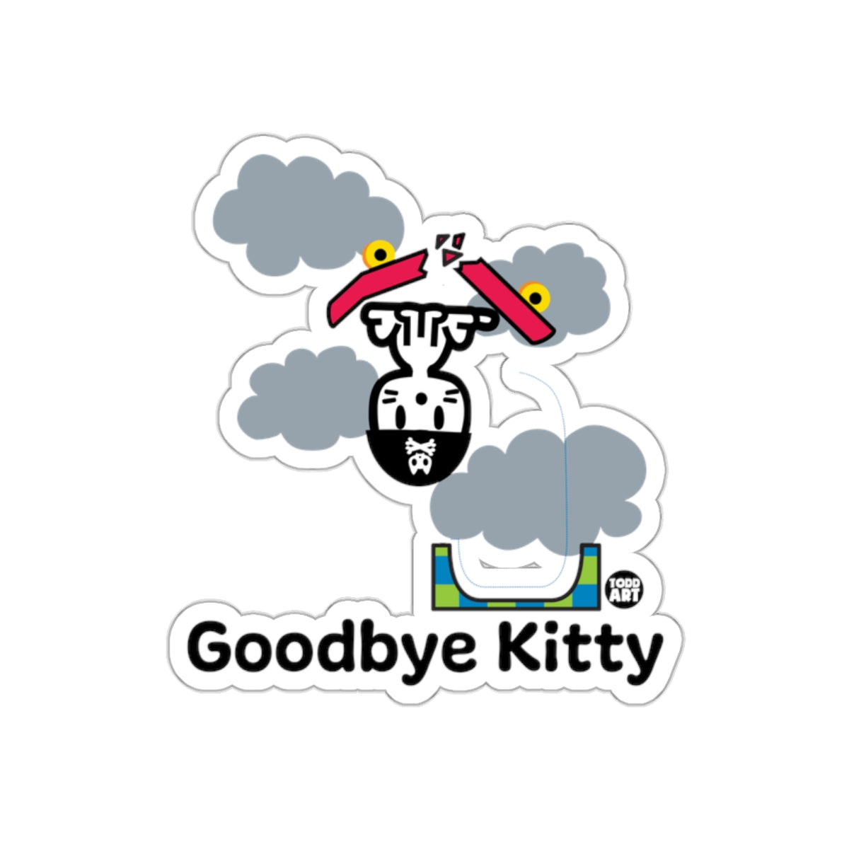 Goodbye Kitty Sticker with Unique Graphic Design