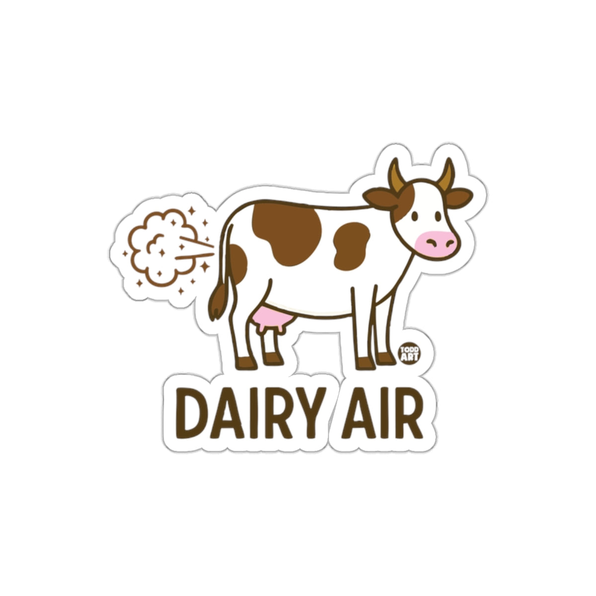 Dairy Air Funny Cow Cartoon Sticker for All Ages