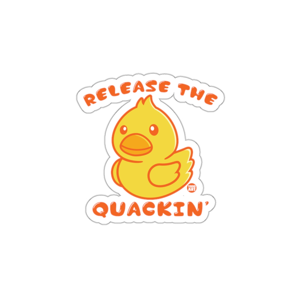 Release the Quackin' Yellow Rubber Duck Cartoon Stickers