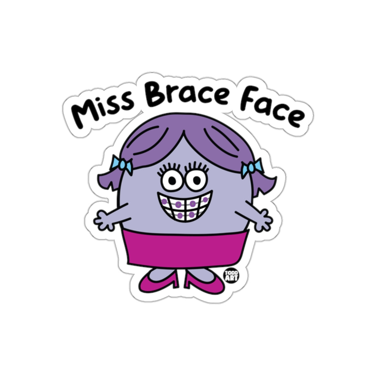 Miss Brace Face Character Illustration Sticker