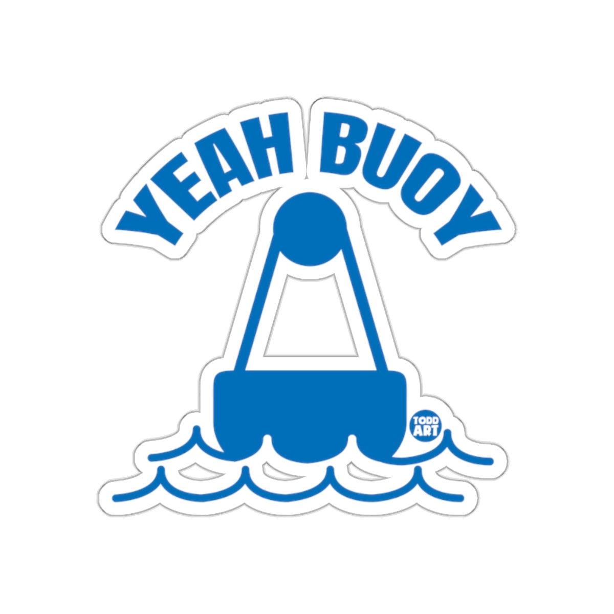 Yeah Buoy Blue and White Sticker Product