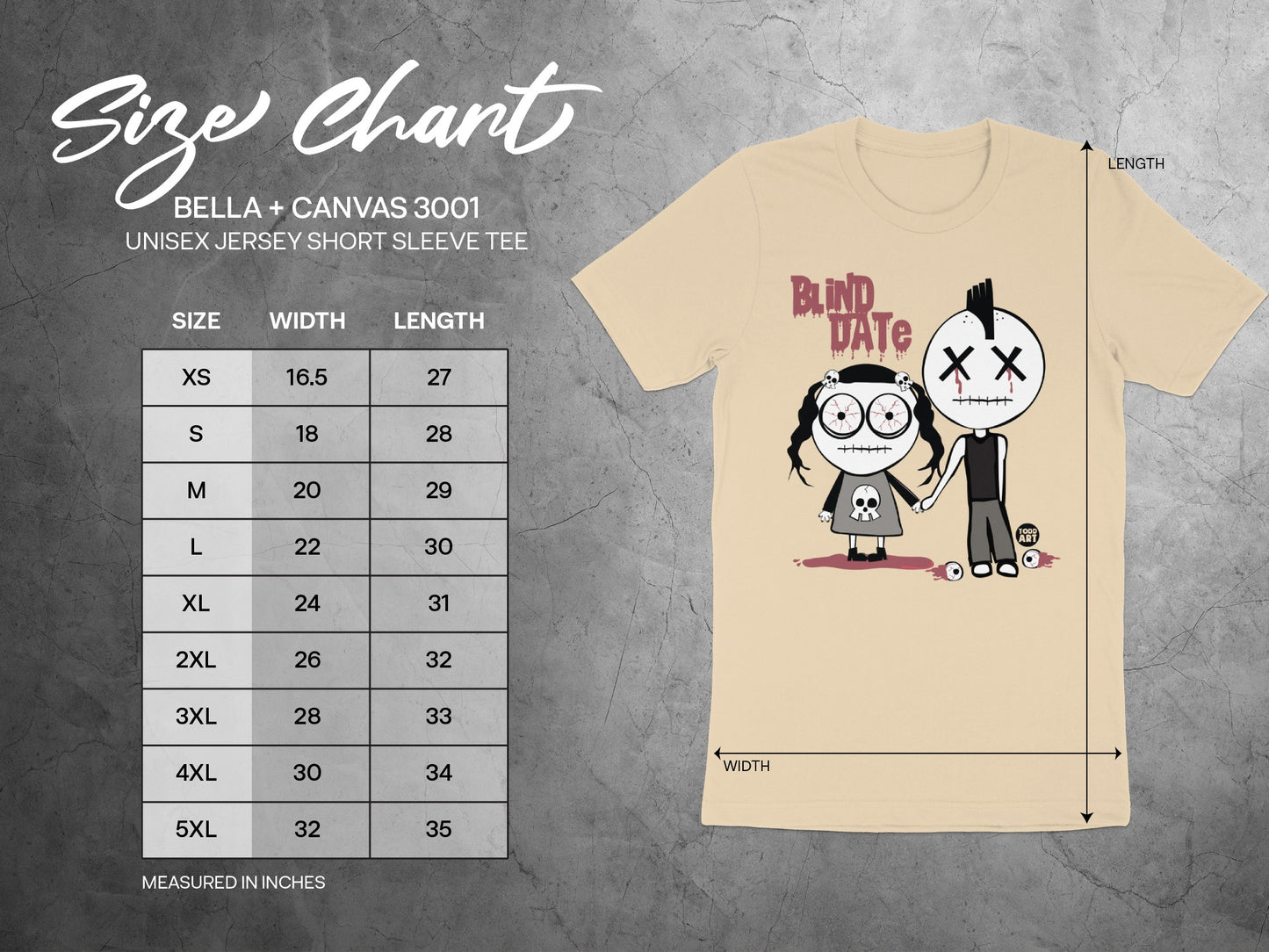 Funny Blind Date T-shirt with Cute Cartoon Characters